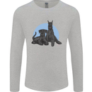 A Pair of Schnauzer Gigantes Dog Mens Long Sleeve T-Shirt Sports Grey