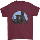 A Pair of Schnauzer Gigantes Dog Mens T-Shirt 100% Cotton Maroon