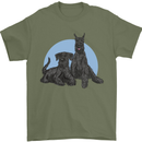 A Pair of Schnauzer Gigantes Dog Mens T-Shirt 100% Cotton Military Green