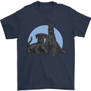 A Pair of Schnauzer Gigantes Dog Mens T-Shirt 100% Cotton Navy Blue