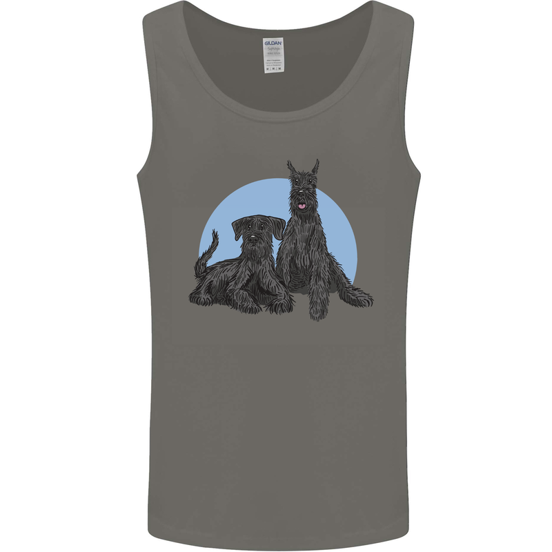 A Pair of Schnauzer Gigantes Dog Mens Vest Tank Top Charcoal