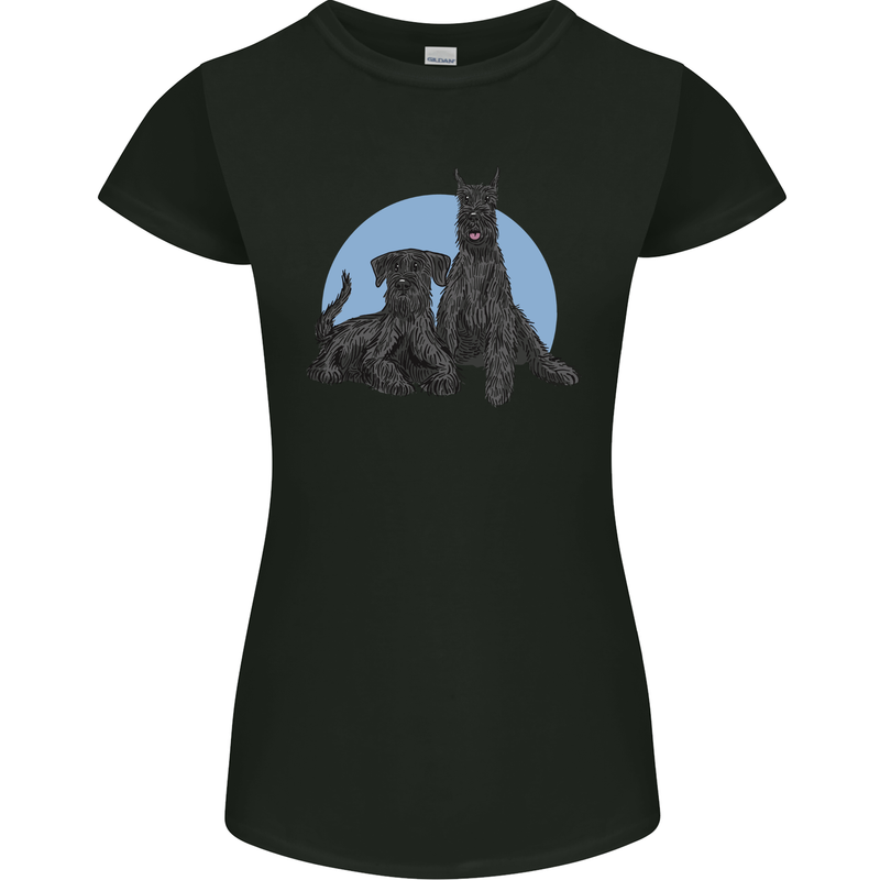 A Pair of Schnauzer Gigantes Dog Womens Petite Cut T-Shirt Black
