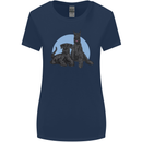 A Pair of Schnauzer Gigantes Dog Womens Wider Cut T-Shirt Navy Blue