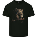A Pensive Lion in the Desert Kids T-Shirt Childrens Black