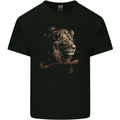 A Pensive Lion in the Desert Mens Cotton T-Shirt Tee Top Black