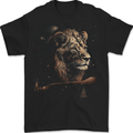 A Pensive Lion in the Desert Mens T-Shirt 100% Cotton BLACK