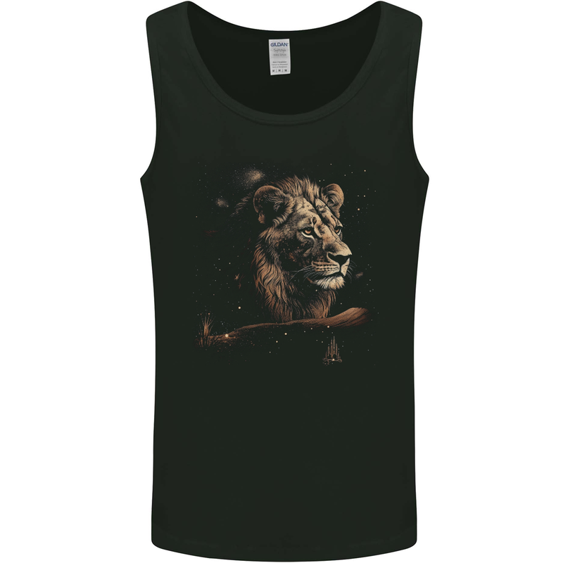 A Pensive Lion in the Desert Mens Vest Tank Top Black