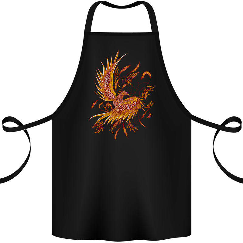 A Pheonix Rising From the Ashes Cotton Apron 100% Organic Black