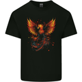 A Phoenix Rising From the Flames Fantasy Mens Cotton T-Shirt Tee Top Black