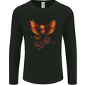 A Phoenix Rising From the Flames Fantasy Mens Long Sleeve T-Shirt Black