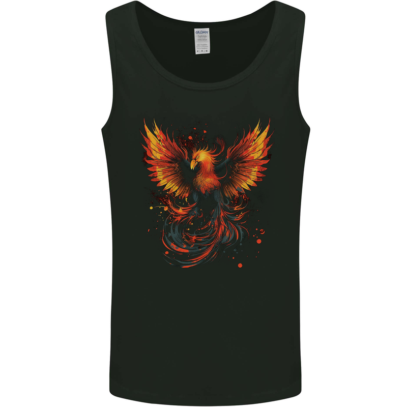A Phoenix Rising From the Flames Fantasy Mens Vest Tank Top Black