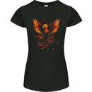 A Phoenix Rising From the Flames Fantasy Womens Petite Cut T-Shirt Black