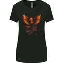 A Phoenix Rising From the Flames Fantasy Womens Wider Cut T-Shirt Black