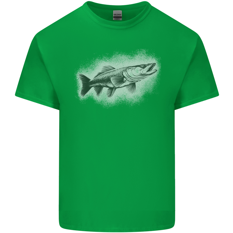 A Pike Fish Drawing Fishing Fisherman Kids T-Shirt Childrens Irish Green