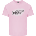 A Pike Fish Drawing Fishing Fisherman Kids T-Shirt Childrens Light Pink