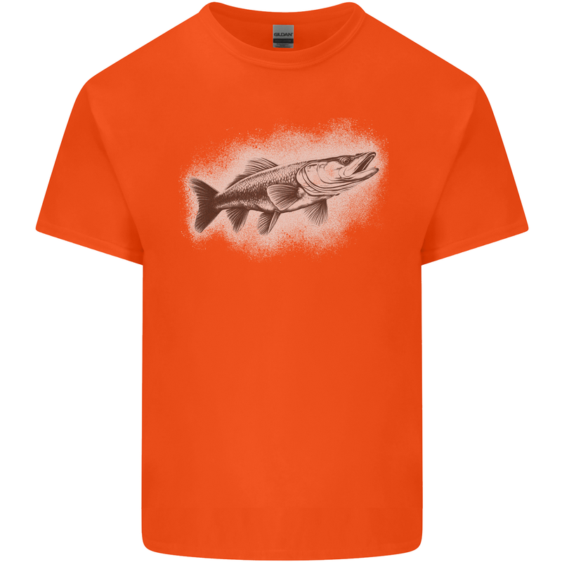 A Pike Fish Drawing Fishing Fisherman Kids T-Shirt Childrens Orange