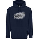 A Pike Fish Drawing Fishing Fisherman Mens 80% Cotton Hoodie Navy Blue