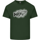 A Pike Fish Drawing Fishing Fisherman Mens Cotton T-Shirt Tee Top Forest Green