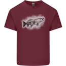 A Pike Fish Drawing Fishing Fisherman Mens Cotton T-Shirt Tee Top Maroon