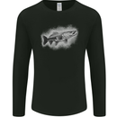 A Pike Fish Drawing Fishing Fisherman Mens Long Sleeve T-Shirt Black