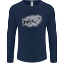 A Pike Fish Drawing Fishing Fisherman Mens Long Sleeve T-Shirt Navy Blue