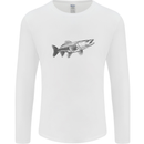 A Pike Fish Drawing Fishing Fisherman Mens Long Sleeve T-Shirt White