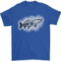 A Pike Fish Drawing Fishing Fisherman Mens T-Shirt 100% Cotton Royal Blue