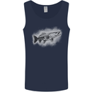 A Pike Fish Drawing Fishing Fisherman Mens Vest Tank Top Navy Blue