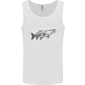 A Pike Fish Drawing Fishing Fisherman Mens Vest Tank Top White