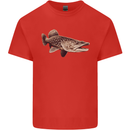 A Pike Fish Fishing Fisherman Kids T-Shirt Childrens Red