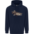 A Pike Fish Fishing Fisherman Mens 80% Cotton Hoodie Navy Blue