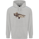 A Pike Fish Fishing Fisherman Mens 80% Cotton Hoodie Sports Grey