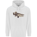 A Pike Fish Fishing Fisherman Mens 80% Cotton Hoodie White