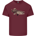 A Pike Fish Fishing Fisherman Mens Cotton T-Shirt Tee Top Maroon
