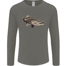 A Pike Fish Fishing Fisherman Mens Long Sleeve T-Shirt Charcoal