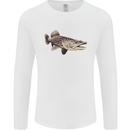 A Pike Fish Fishing Fisherman Mens Long Sleeve T-Shirt White