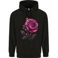 A Pink Rose Gothic Goth Childrens Kids Hoodie Black
