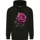 A Pink Rose Gothic Goth Childrens Kids Hoodie Black