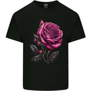 A Pink Rose Gothic Goth Kids T-Shirt Childrens Black