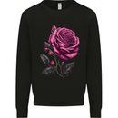 A Pink Rose Gothic Goth Mens Sweatshirt Jumper Black