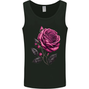 A Pink Rose Gothic Goth Mens Vest Tank Top Black