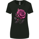 A Pink Rose Gothic Goth Womens Wider Cut T-Shirt Black