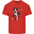 A Pitbull Dog Illustration Kids T-Shirt Childrens Red