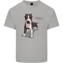 A Pitbull Dog Illustration Kids T-Shirt Childrens Sports Grey