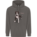 A Pitbull Dog Illustration Mens 80% Cotton Hoodie Charcoal