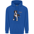 A Pitbull Dog Illustration Mens 80% Cotton Hoodie Royal Blue