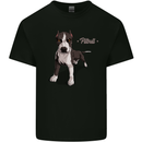 A Pitbull Dog Illustration Mens Cotton T-Shirt Tee Top Black