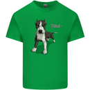 A Pitbull Dog Illustration Mens Cotton T-Shirt Tee Top Irish Green