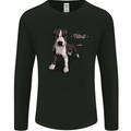 A Pitbull Dog Illustration Mens Long Sleeve T-Shirt Black