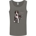 A Pitbull Dog Illustration Mens Vest Tank Top Charcoal